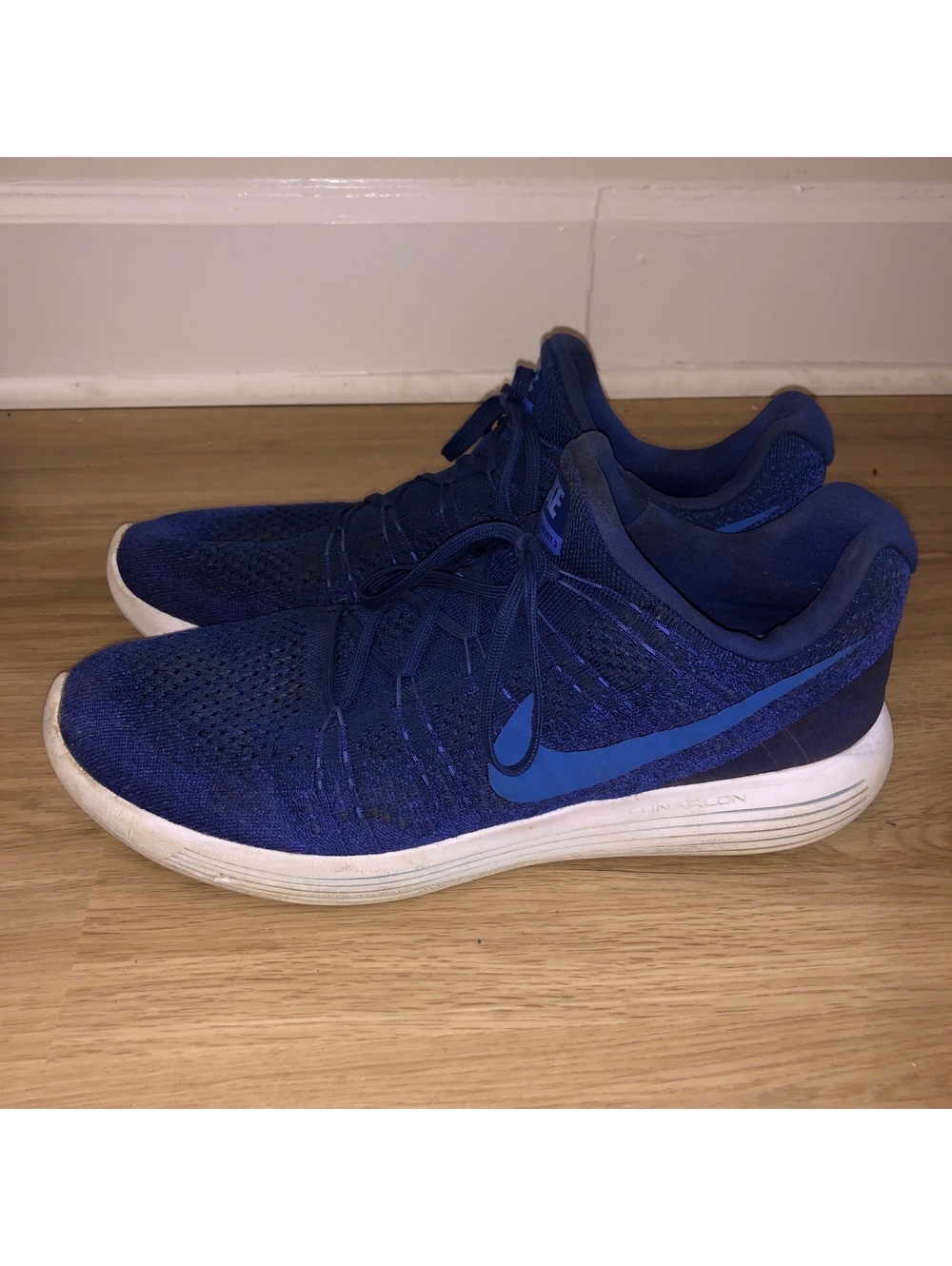NIKE LUNAREPIC FLYKNIT 2 LUNARLON DEEP ROYAL NAVY BLUE RUNNING SHOES MENS SZ 13